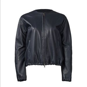 Vince leather navy ‘golf jacket’